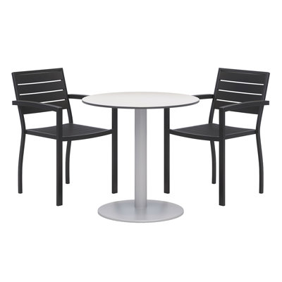 Eveleen Set 36" L Round Plastic/Acrylic Breakroom Table