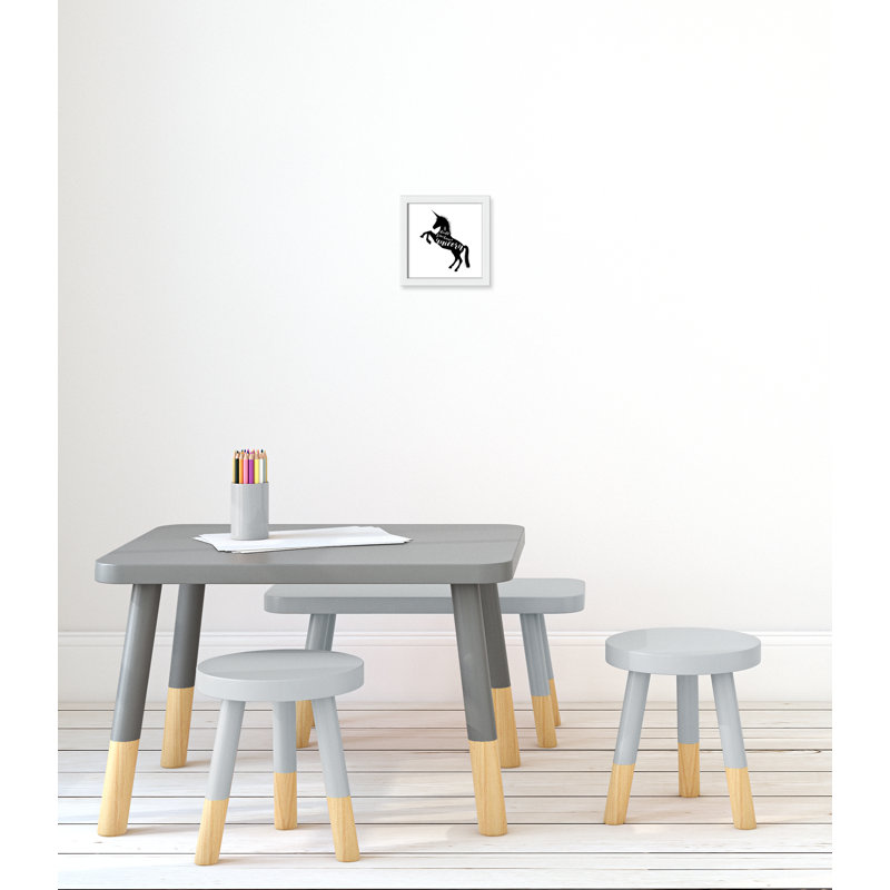 «Aurait dû être une licorne», art encadré, H 8 po x l 8 po x P 1,18 po, Cadre blanc