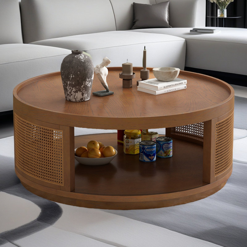 Table basse 36,8 po Mid-Century, Brun
