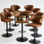 Paquet de 8 tabourets de bar rotatifs réglables modernes avec dossier - Tabouret pivotant rembourré en suède pour la cuisine et la salle à manger, réglable en hauteur, base en chrome robuste, supporte 300 lb - résistant aux taches et durable-130059020