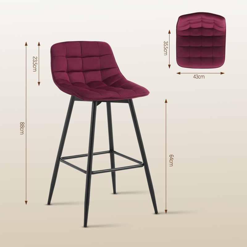 Heyman Upholstered Counter Stool, Bordeaux, 2