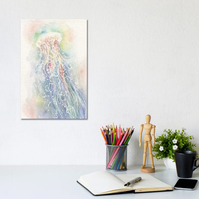 Jellyfish Watercolour by Stephanie Corfee - Wrapped Canvas Painting