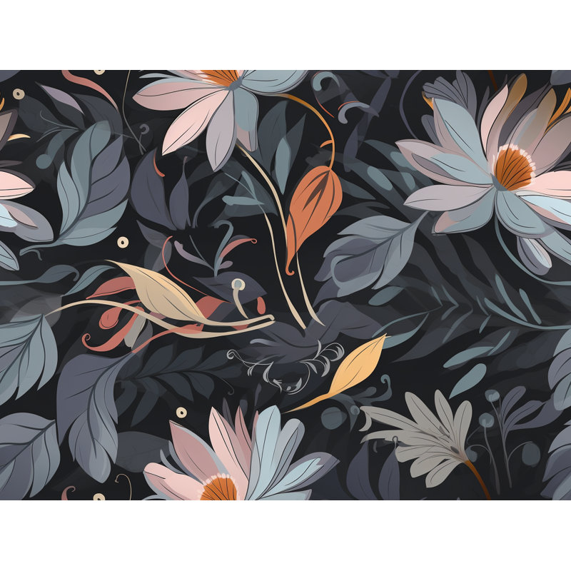 Machine Printed Comforter, Twin Extra Long Comforter, Gray/Silver Floral