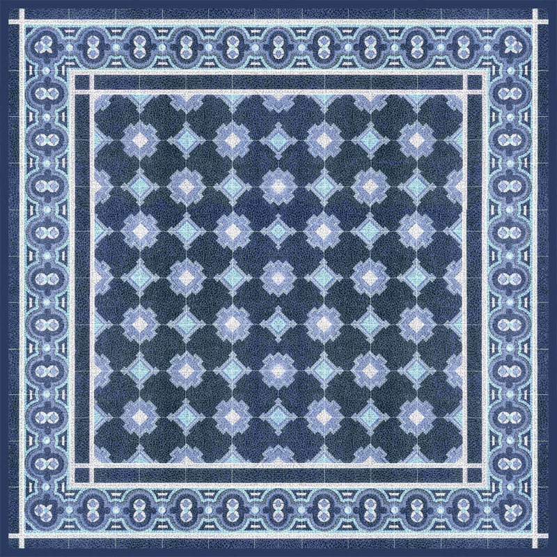 Mosaïque italienne en bleu II, H 12 po x l 12 po