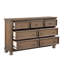 Commode de style transitionnel brun antique avec commode à bijoux 7 pièces