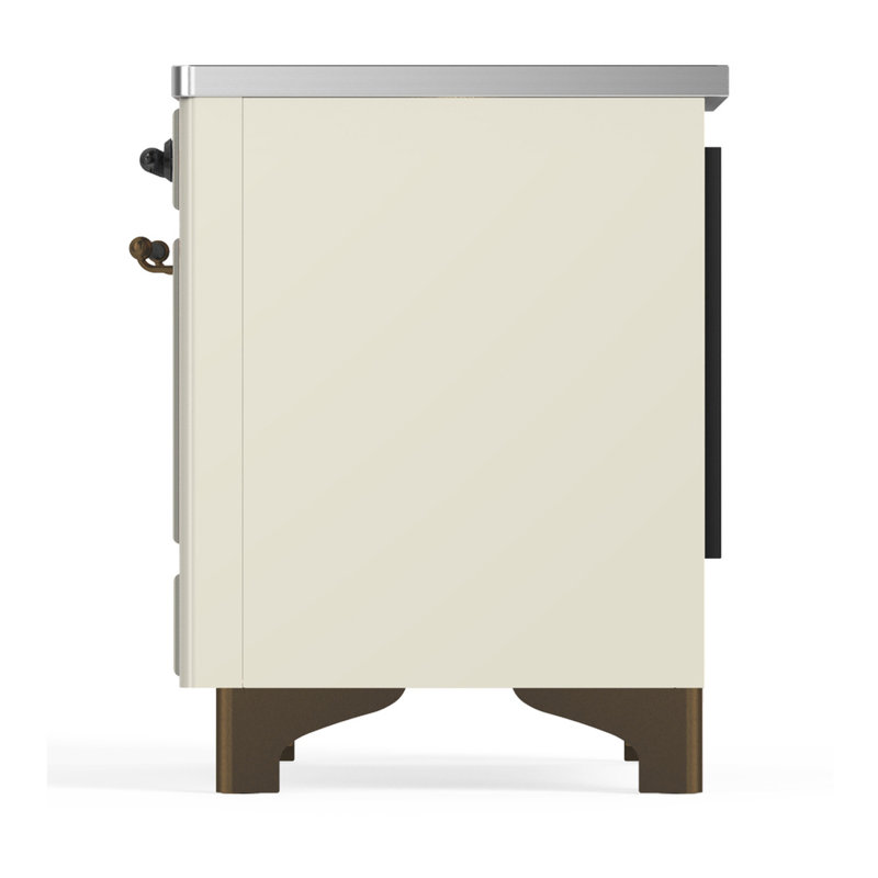 Majestic III Series 40 Inch Induction Range with 6 Induction Elements in Glossy Black (Copper Trim), Antique White, Burnished