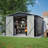 10X10 FT Large Outdoor Metal Storage Shed - Updated Heavy-Duty Frame & Lockable Double Doors, All-Weather Utility Garden Shed For Backyard, Lawn, Patio Tools & Equipment, Black-123950937-123950939