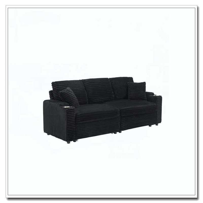 80-inch two-in-one folding sofa, Black