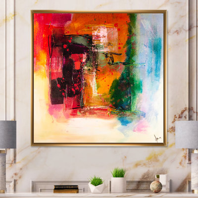 Modern Energetic Color Dance III - Picture Frame Print on Canvas