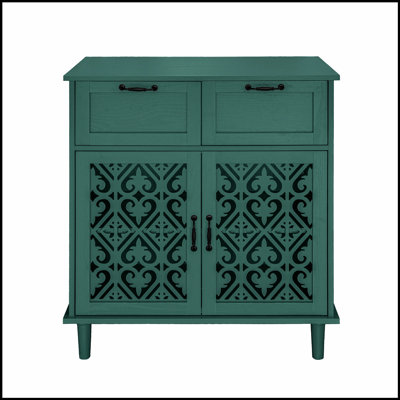 Armoire 2 portes 2 tiroirs en bois massif avec tablettes réglables, idéale pour la chambre à coucher, le salon et le rangement pour bureau