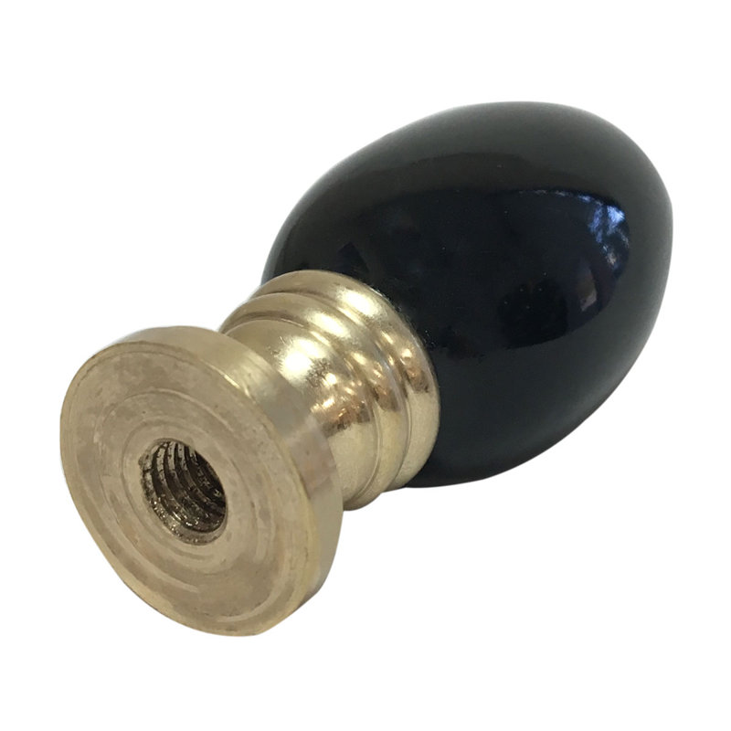 Ceramic Egg Shaped Lamp Finial, Black