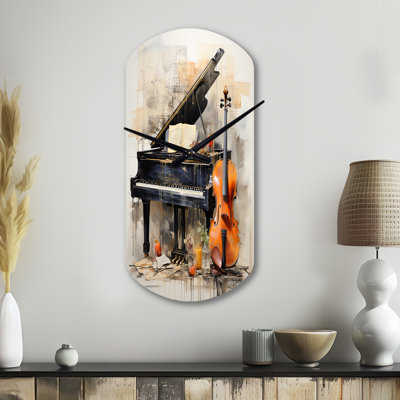 Music Melancholy Melodies Subdued - Cylinder Shape Large Music 3D Wall Clock