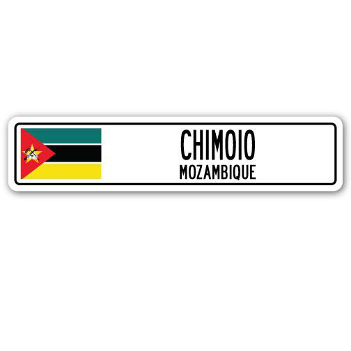 Plaque de rue Boulton, Chimoio, drapeau mozambicain en aluminium, H 4 po x l 18 po x P 1 po