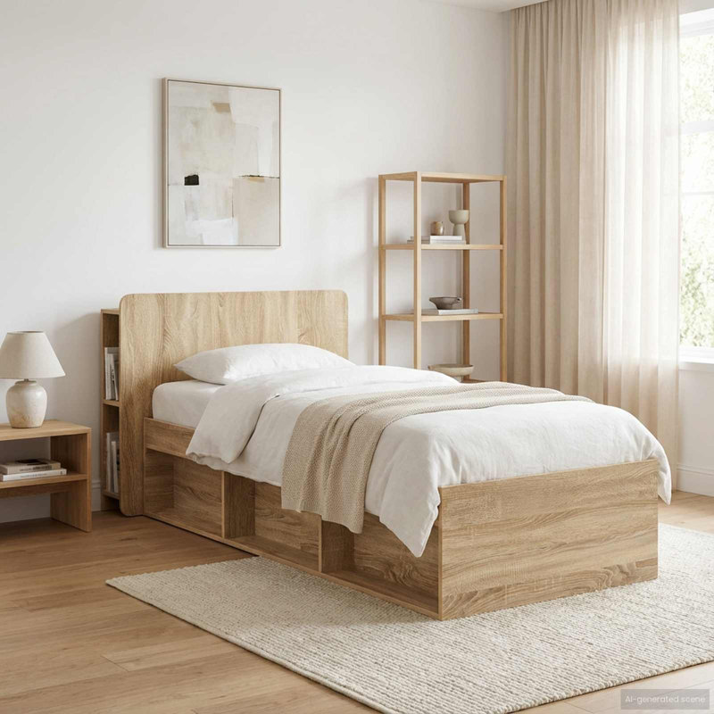Bookcase Headboard, 100 x 200 cm, Sonoma Oak