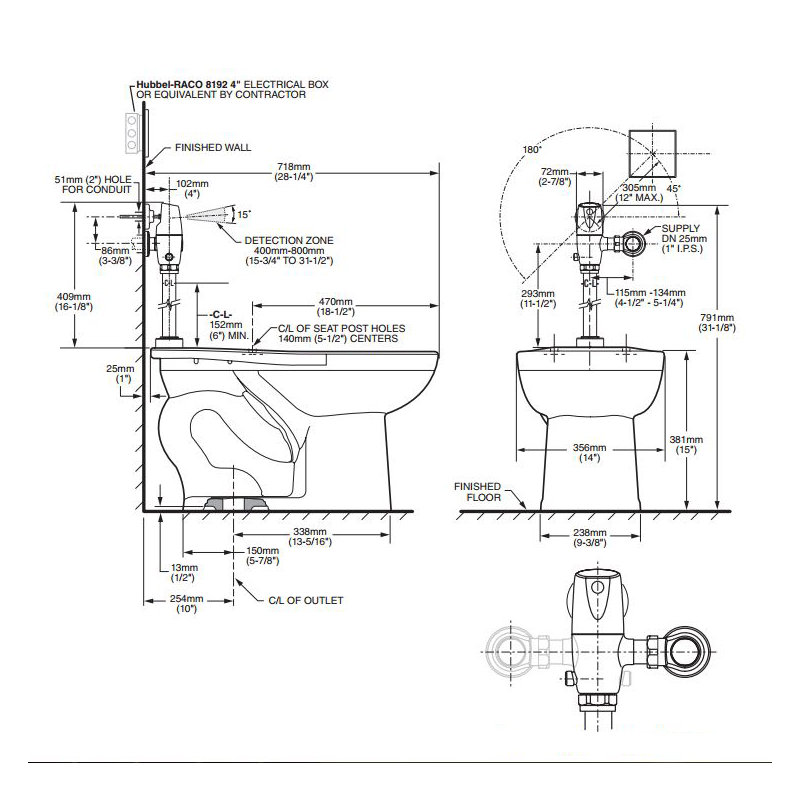 Toilette allongée avec système d'auto-nettoyage Madera