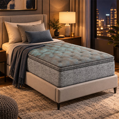 Matelas hybride moelleux de 12 po avec mousse gel rafraîchissante LUMERIS, ressorts ensachés individuellement, soutien lombaire renforcé et support de bord