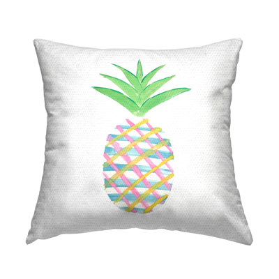 Coussin décoratif à imprimé écossais à motif de fruits et ananas par Julie DeRice