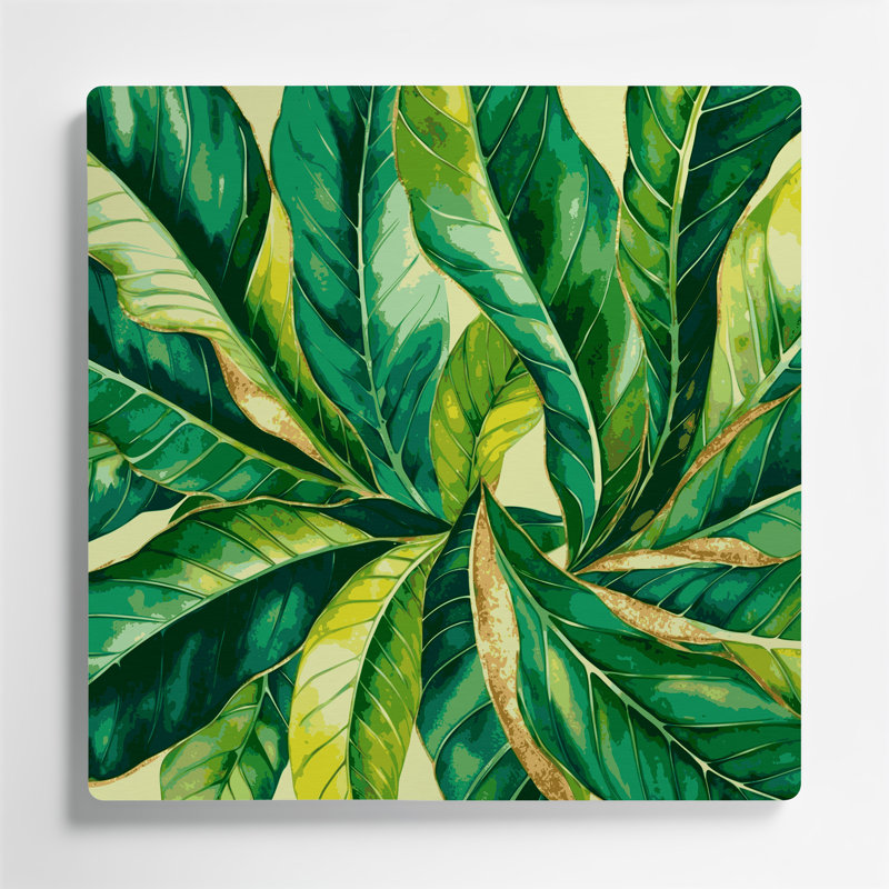 «Hawaiian Ti Leaves», art mural en métal vert
