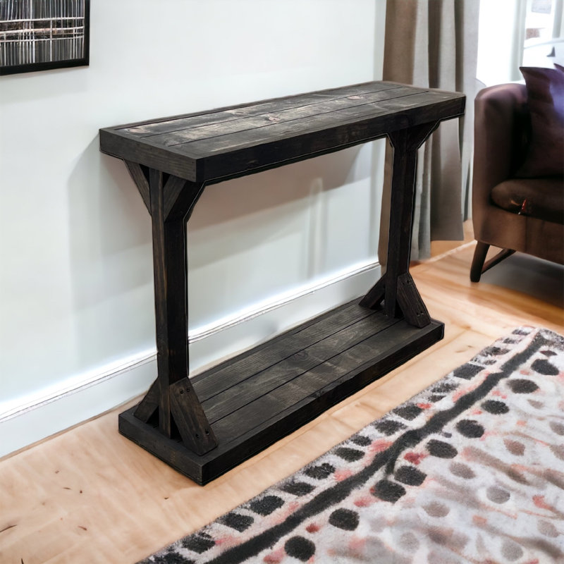Solid Wood Console Table, Dark Walnut, 29" H x 35.5" W x 10.75" D