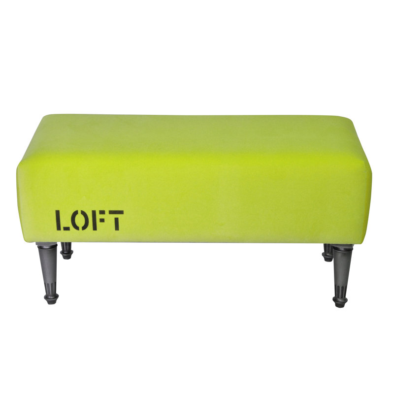 Loft Upholstered Bench, Lime green