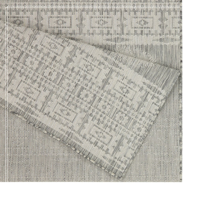 Silver Indoor/Outdoor Area Rug, Rectangle 5'3" x 7'3"