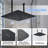 16" Ceiling Mounted 4-Function Thermostatic Rainfall Shower System with 6 Body Jets and Slide Bar-106263815