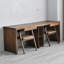Bureau rectangulaire en bois massif brun foncé-1405715679