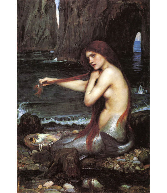 Une sirène, H 40 po x l 28 po