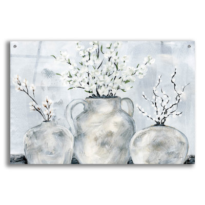 Botanicals In Pottery' by Yvette St. Amant Acrylic Glass Wall Art