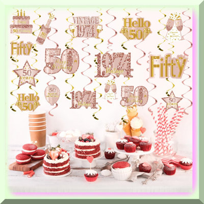 40th Birthday Party Kit Black Gold Decorations Set