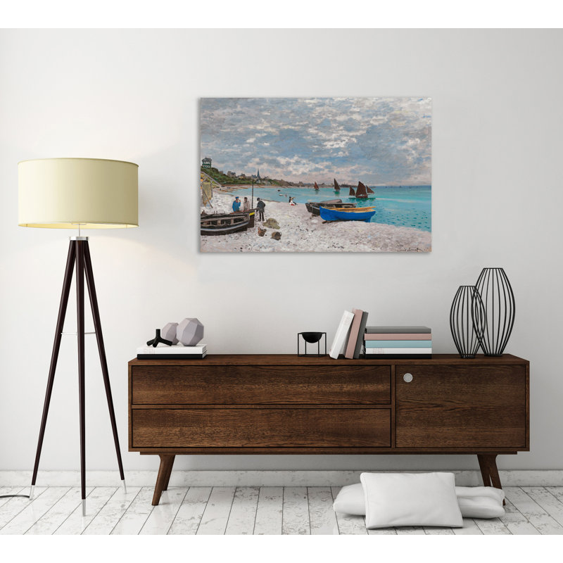 «The Beach At Saint-Adresse» par Claude Monet - reproduction d'art sur toile tendue, H 20 po x l 30 po x P 1,5 po