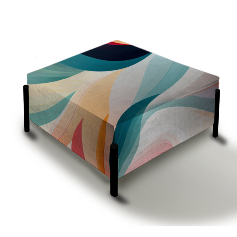 Modern Zen - Striped Large Square Ottoman