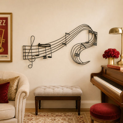 Black Metal Musical Notes Notes Home Wall Decor