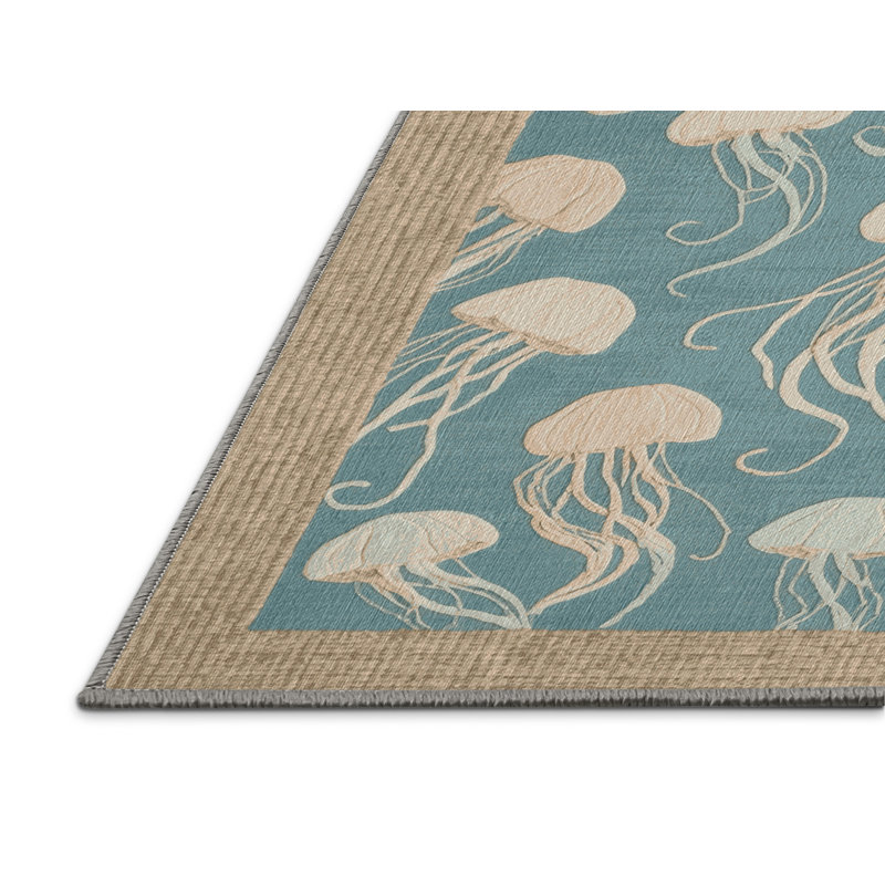 Tapis bord de mer lavable Jellyfish Ballet, Tapis de couloir 2 pi x 4 pi