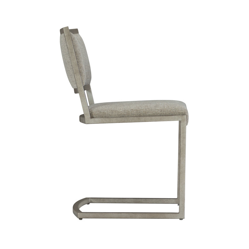 Ames Upholstered Side Chair in Glazed Silver