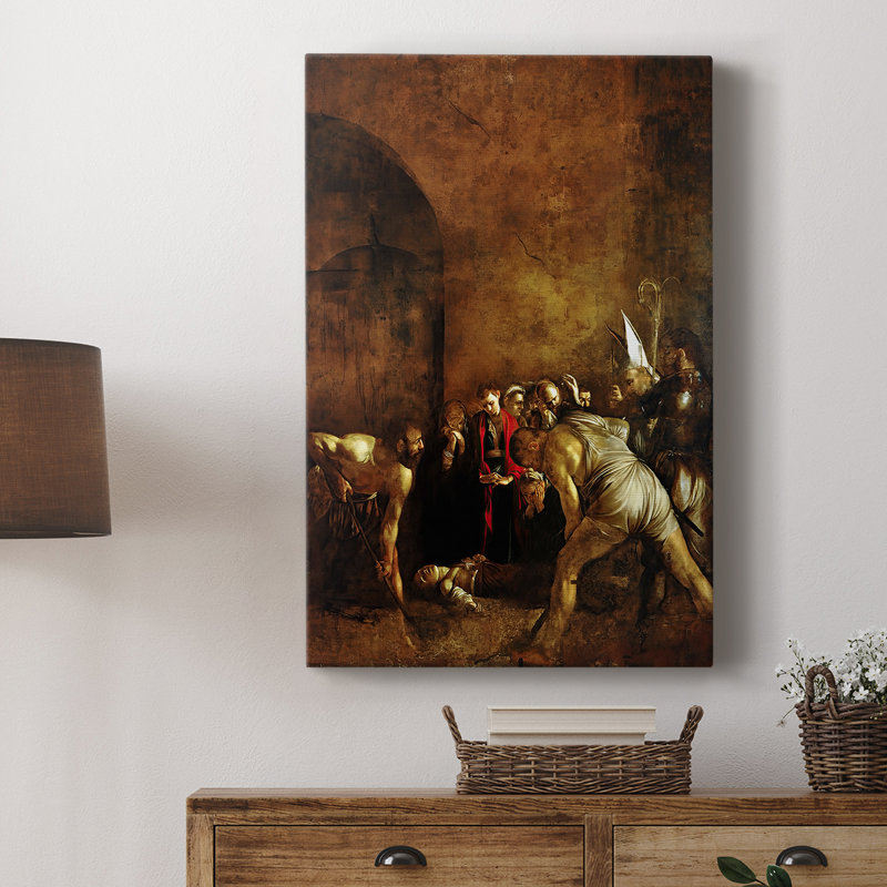 L'enterrement de Sainte-Lucie, toile tendue par Caravaggio, 12 x 18