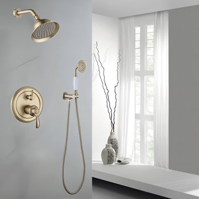 Rainfall & Waterfall Dual Shower System with Pressure Balance Valve & Handheld Showerhead
