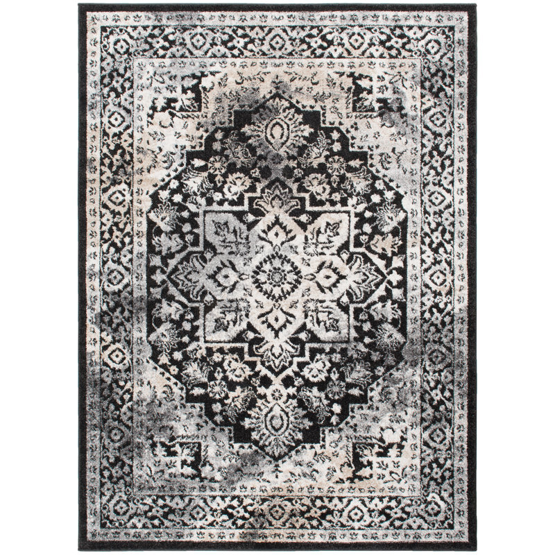 Tapis noir/gris zone heather Yannick, Rectangle 7 pi 10 po x 10 pi 6 po