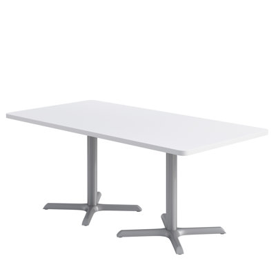 KFI Studios Proof 36" x 72" Rectangle Pedestal Table X-Base