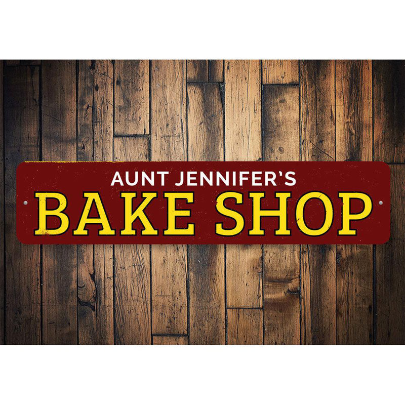 Plaque en aluminium Bake Shop, H 4 po x l 18 po x P 0,04 po