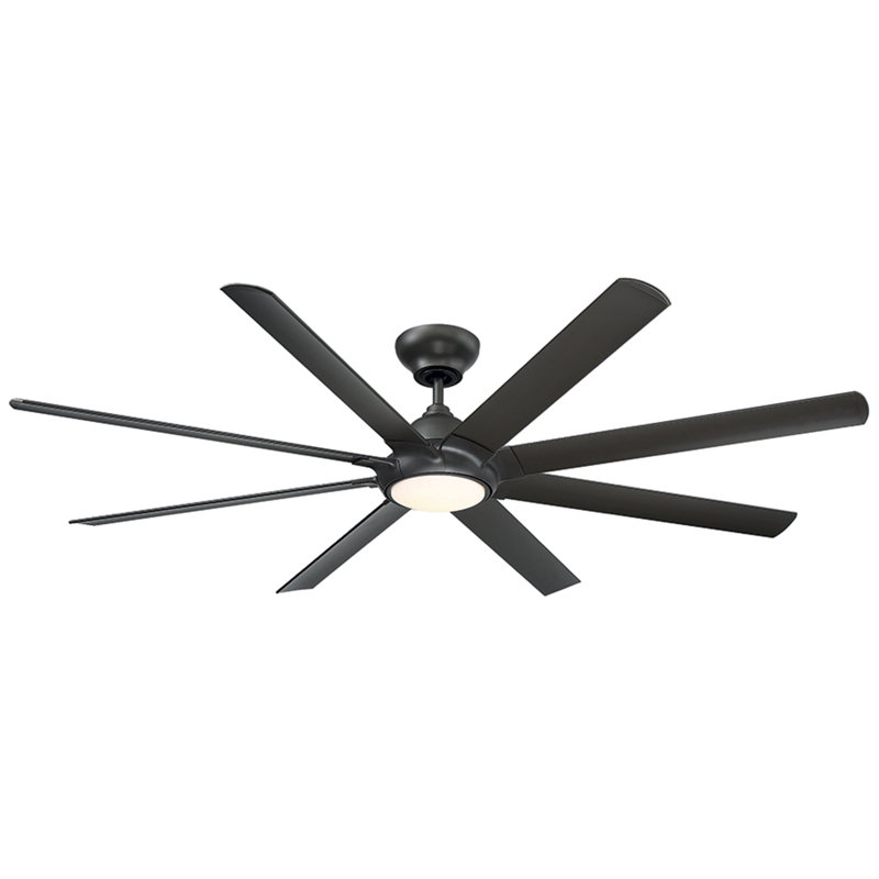 Hydra 8 - Blade Indoor/Outdoor LED Smart Ceiling Fan With Wall Control and Light Kit Included, Works With Alexa and iOS or Android App