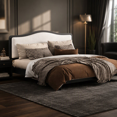Platform Bed with Upholstered Headboard