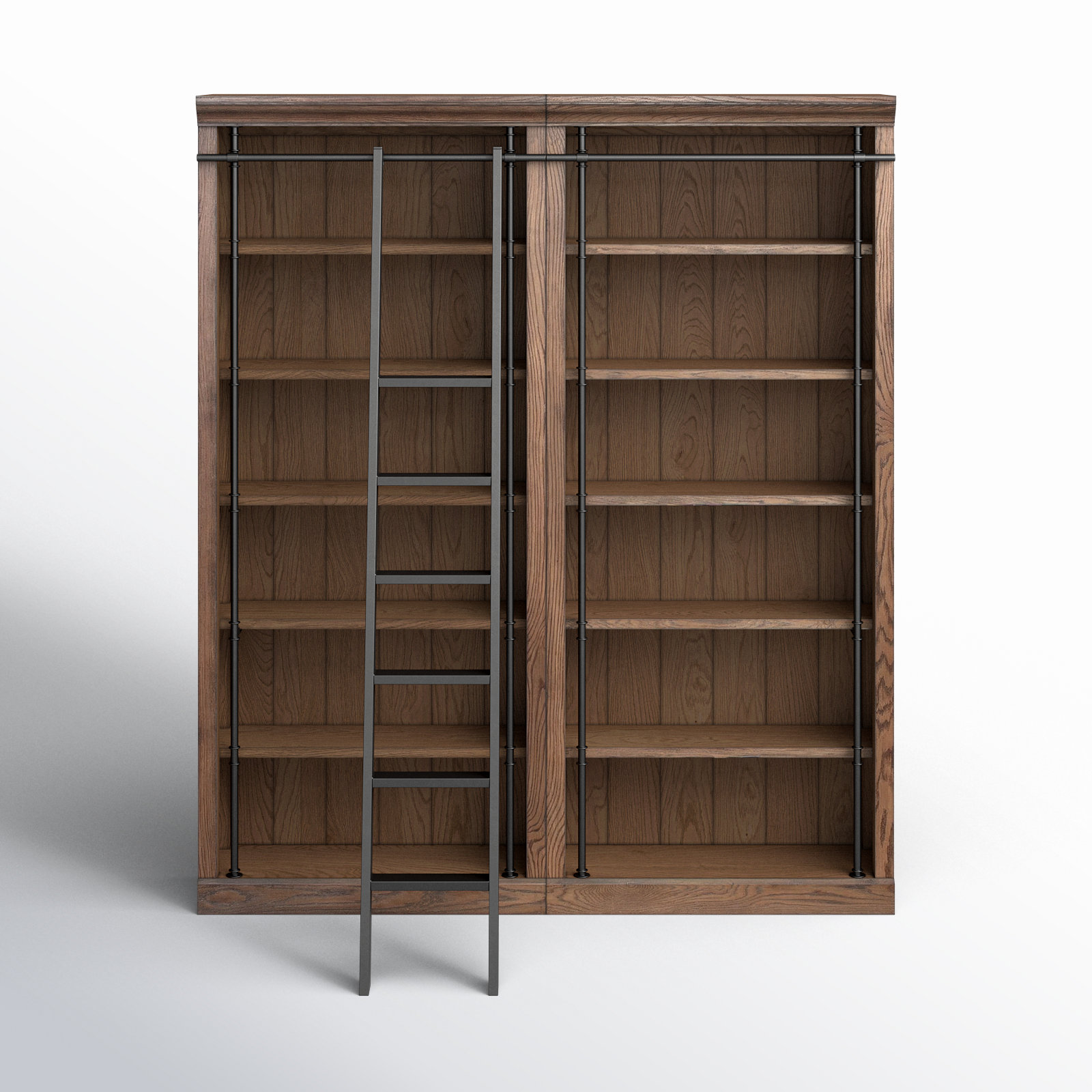 Lorna Bookcase with Ladder - Wooden Bookshelf