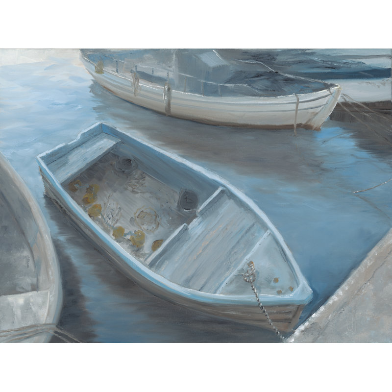 «Calmly Moored On Canvas» par Georgia Janisse, reproduction, H 20 po x l 30 po