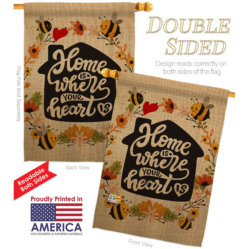 Drapeau de maison à 2 côtés en polyester / mélange de polyester 40 x 28 po