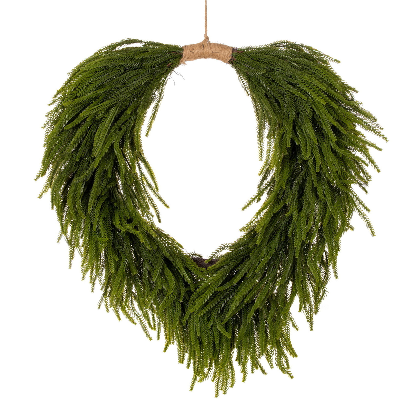  30" Green Norfolk Pine Wreath., 30" x 30" 