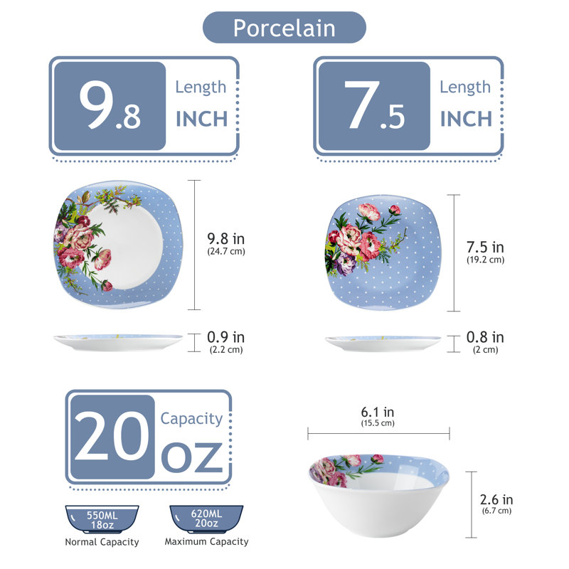 Stoneware Dinnerware Set 12 Piece - Service for 4