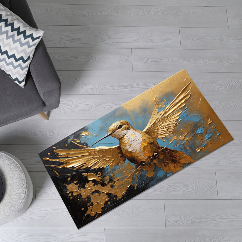 Soft Pile Printed Rug with Intricate Floral Blossom Design for a Touch of Elegant Beauty in Your Living Space