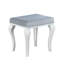 Meuble-lavabo 1 pièce avec tabouret, verre de 8 mm, 5 tiroirs, miroir à DEL, mobilier de chambre en bois massif blanc lumineux