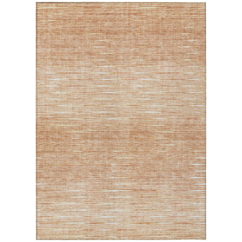 Tapis extérieur lavable abstrait saumon et ivoire 9 pi x 12 pi